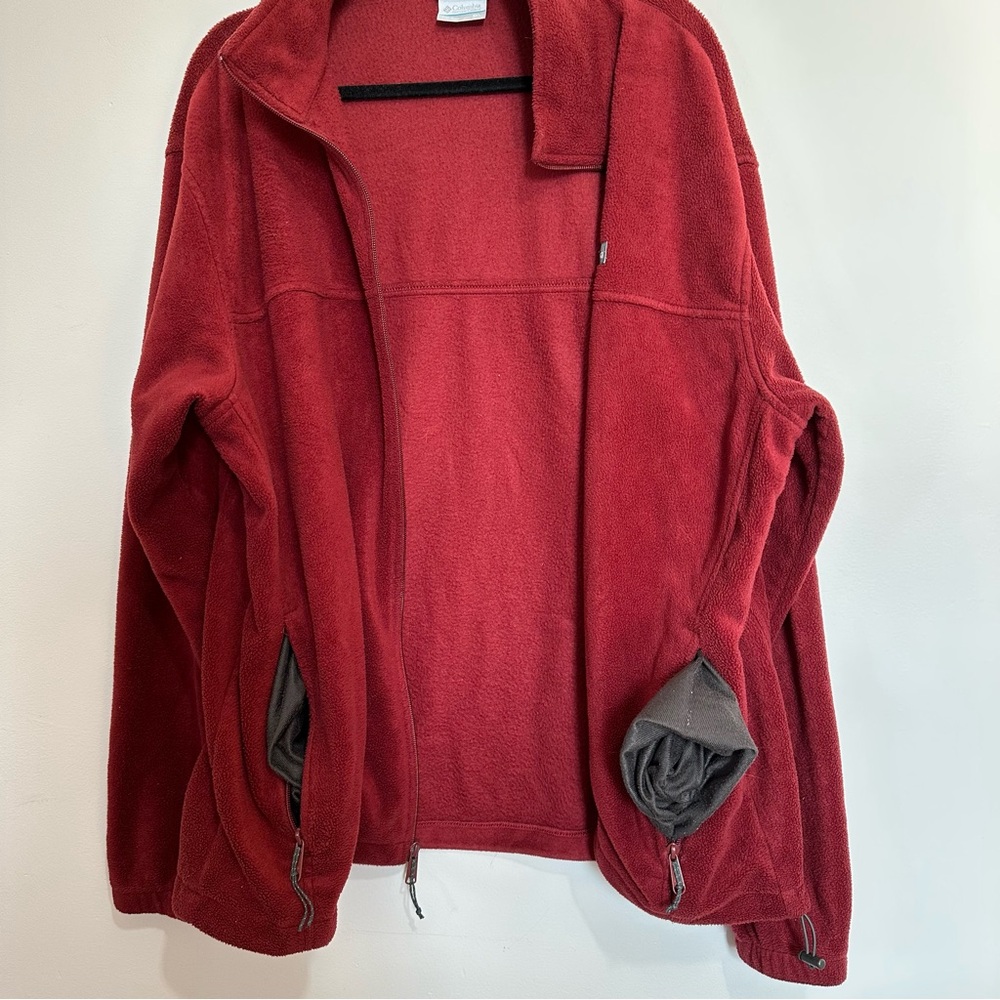 Men’s Columbia Burgundy Full Zip Fleece Jacket, XXL - Picture 3 of 5